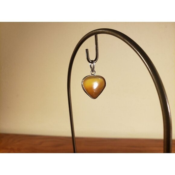 Heart Pendant Wrapped In Sterling Natural Stone Gradient Vintage - Picture 1 of 3